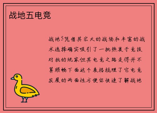战地五电竞